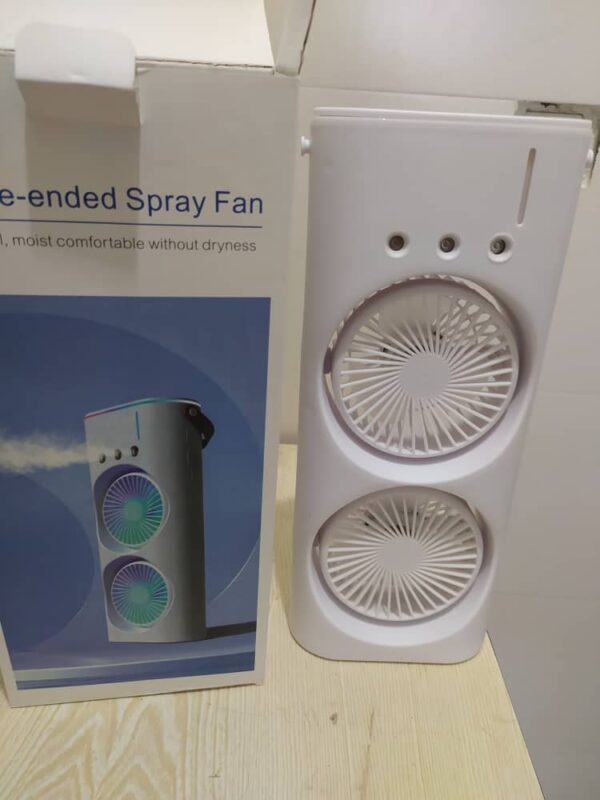 پنکه مه پاش دو فن بخور سردچرخشی مدل DOUBLE-ENDED SPRAY FAN XL607